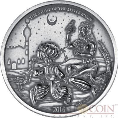 Burkina Faso THE MAGICAL BOOTS series LITTLE MUCK 1500 CFA Francs Silver Coin High Relief 2016 Antique Finish Premium 1.5 oz
